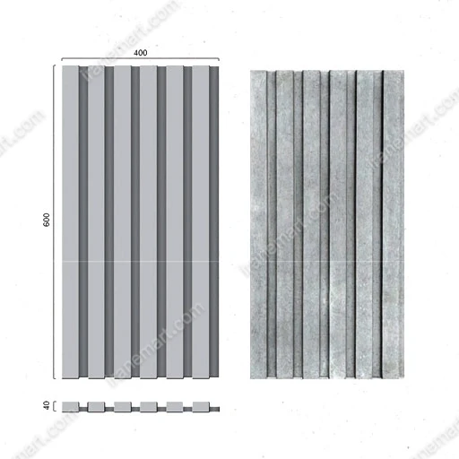 پنل بتنی 60x40x4 مدل KIT KAT گرید 1